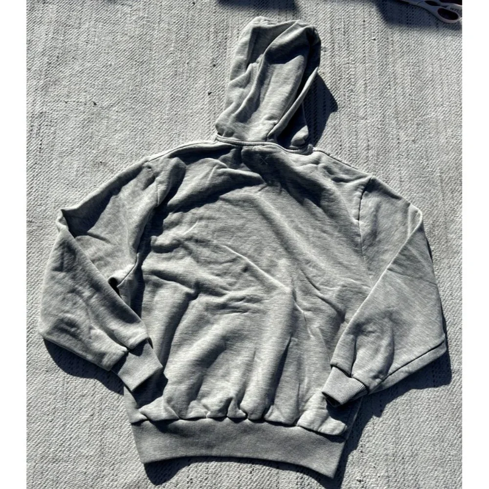Collusion Mens Small Gray Sweater Hoodie Long Sleeve Drawstring Fleece - Picture 2 of 8